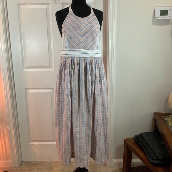 Free People Color Theory Boho Halter Cotton Pink Midi Dress Size Medium - Picture 4 of 13